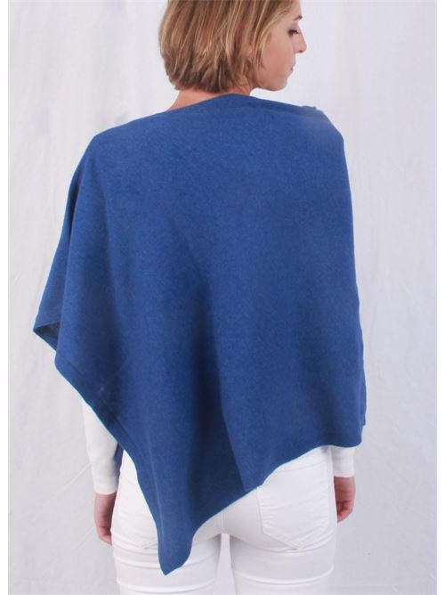 Poncho mantella in lana Art Tricot | 700PAZZURRO